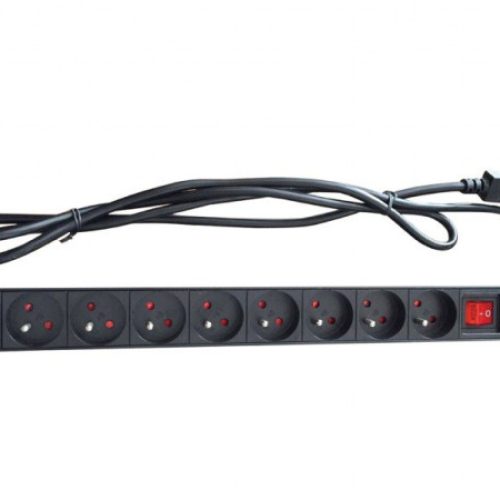 Kabl 230V razvodni PDU panel 19/1U sa 8 utičnih mesta,1.8m C14 (PDU-8SP-1U-C14)