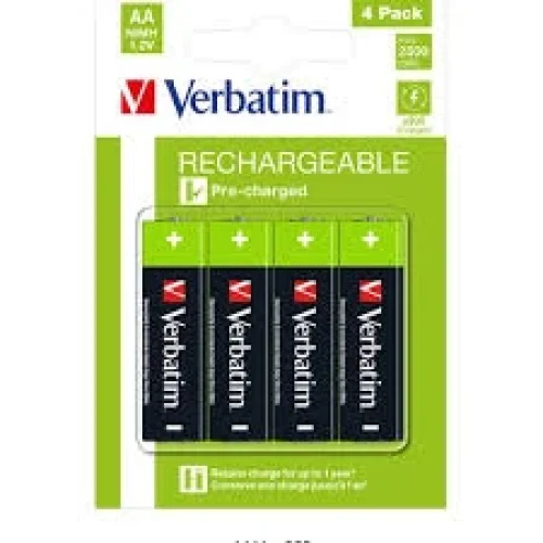 Punjiva baterija Verbatim AA LR6 2500mAh blister 1/4