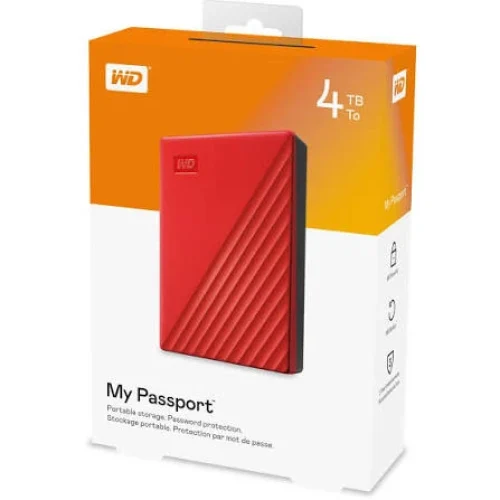 HDD WD EXT 2.5″ My Passport USB 3.2 4TB Red WDBPKJ0040BRD-WESN