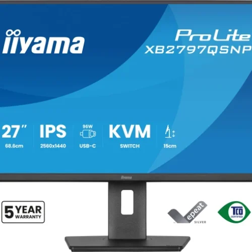 Monitor 27″ Iiyama XB2797QSNP-B1 IPS 2560×1440/75Hz/1ms/HDMI/DP/USB/RJ45/pivot