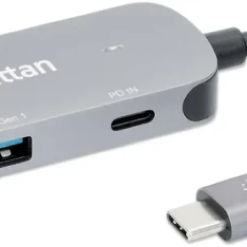 Manhattan USB-C to HDMI (4K@30Hz) 3-in-1 Docking with Power 130707