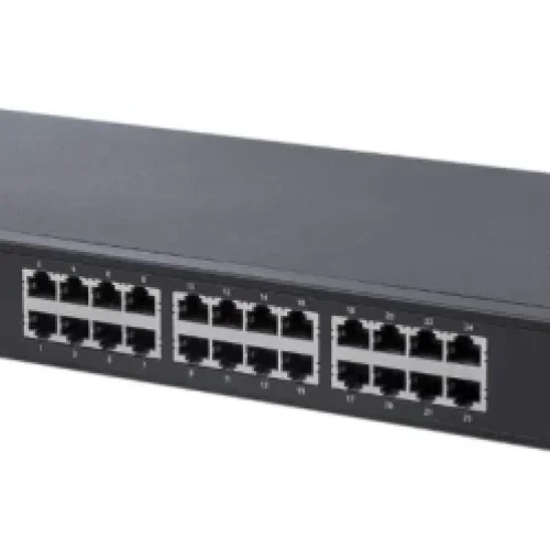INT 561242 Network PoE Switch, 24-Port, 370W PoE Budget, 2 SFP Ports, Gigabit