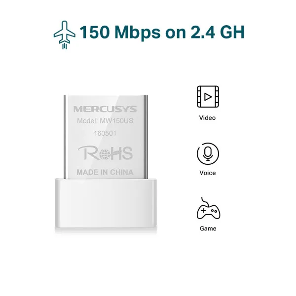 LAN MK Mercusys MW150US N150Mb/s nano WiFi USB - Slika 3