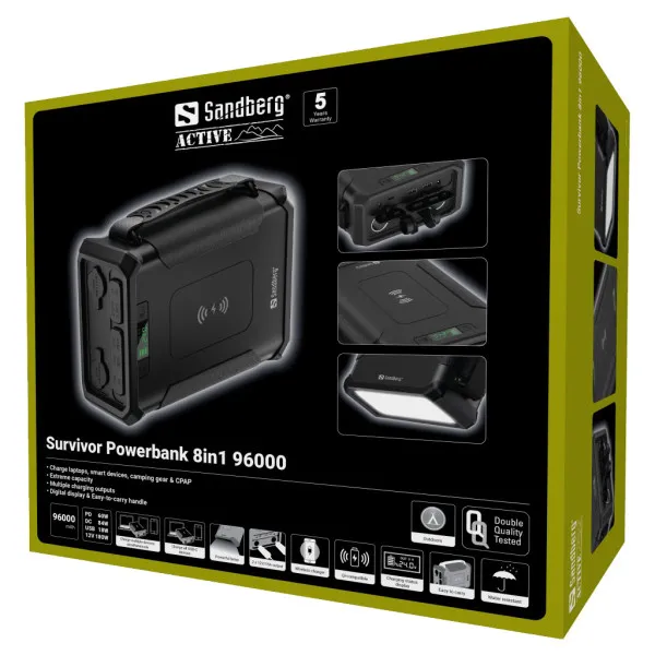 Powerbank Sandberg SURVIVOR USB-C/A/PD/DC 12V 420-78 96000mAh PD60W - Slika 3